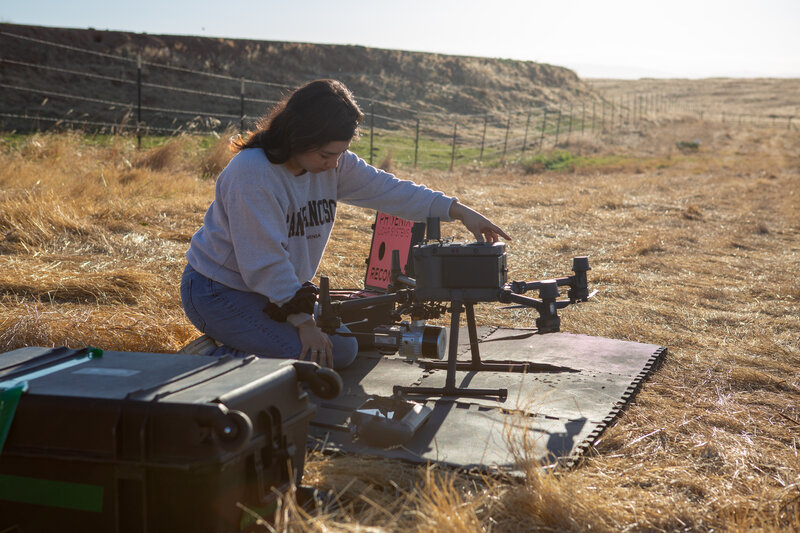 Drone equipped with multispectral sensors