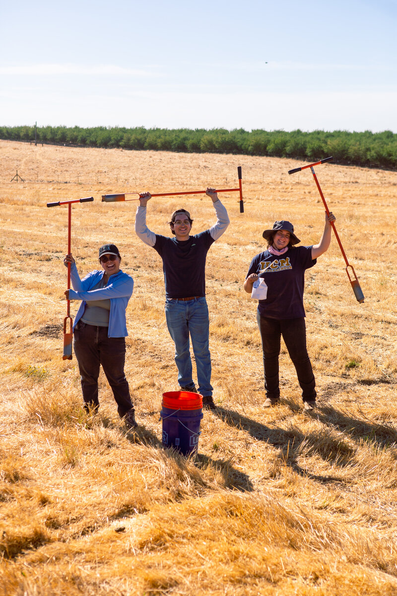 Researchers collecting soil samples